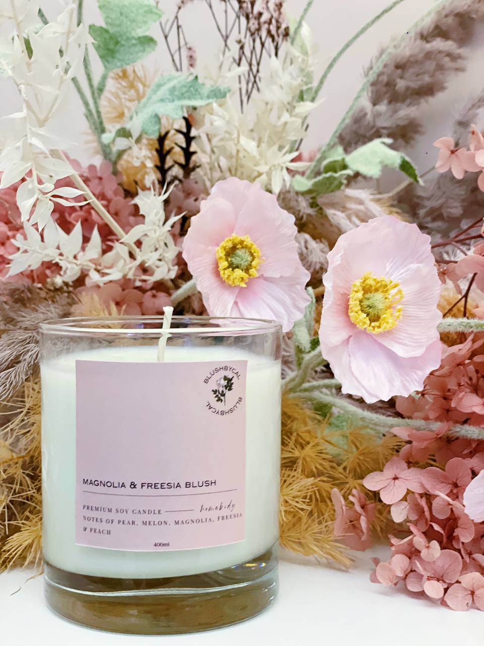 Magnolia Freesia Blush Scented Candle 400ml