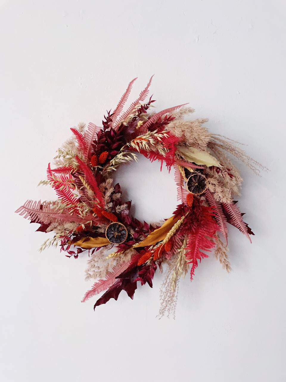 Autumnal Preserved Christmas Wreath