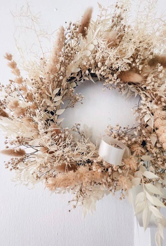 White Preserved Christmas Wreath