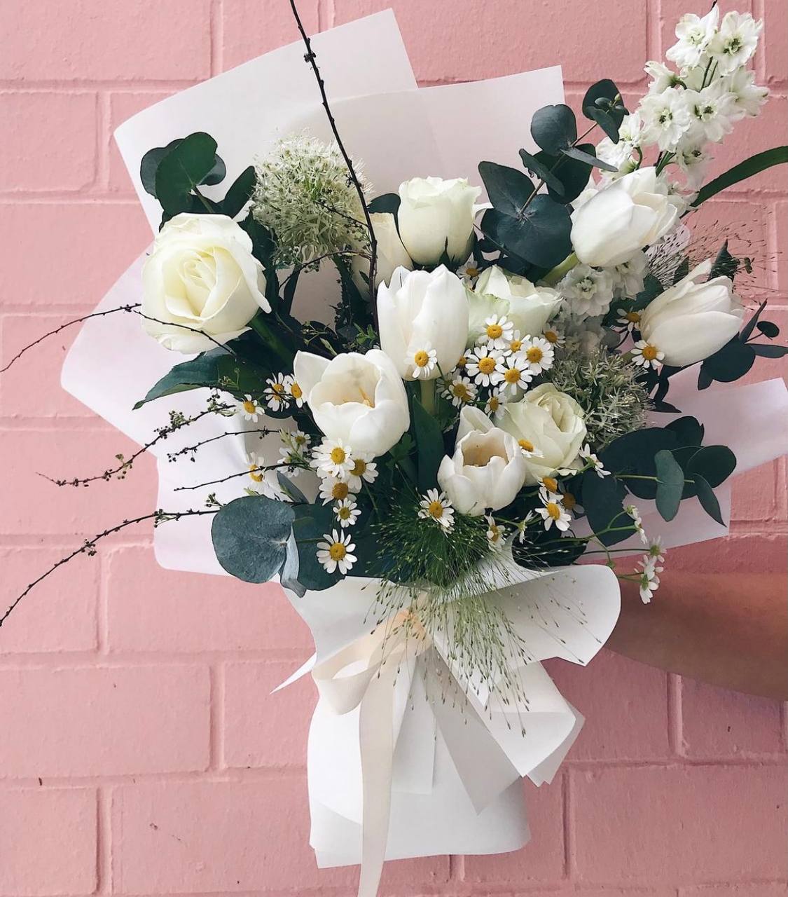 Classic White and Green Bouquet